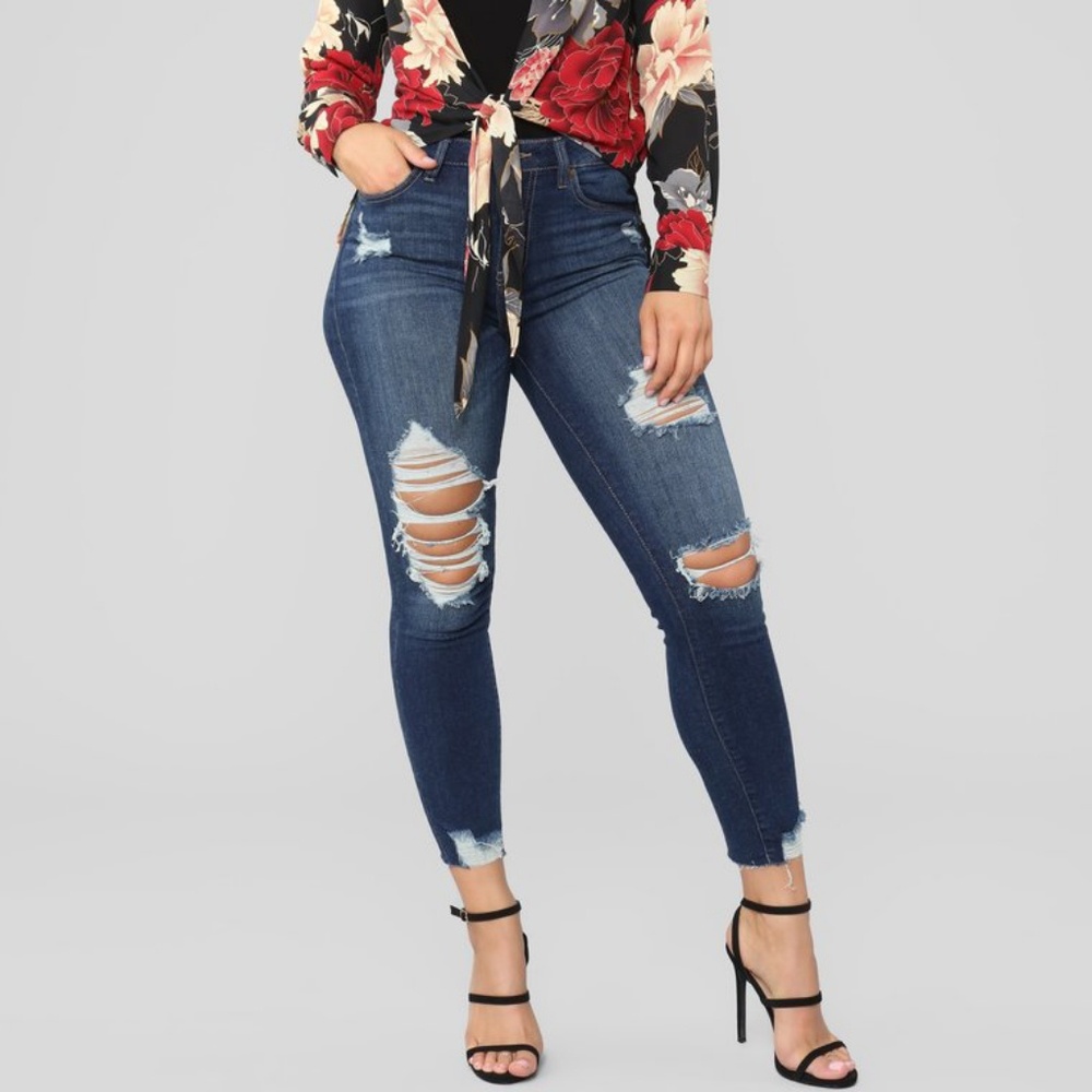 Can't Stop Ankle Jeans - Dark 